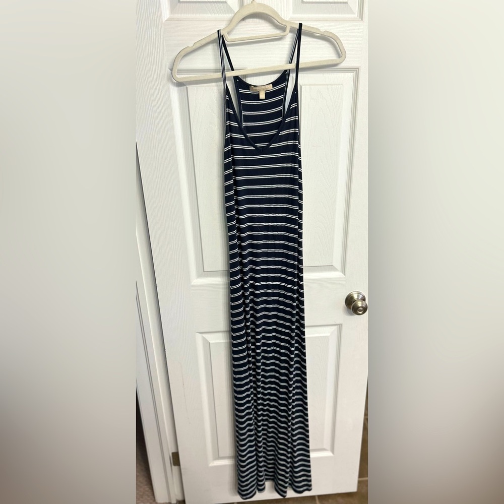 Banana Republic Navy Striped Maxi Dress